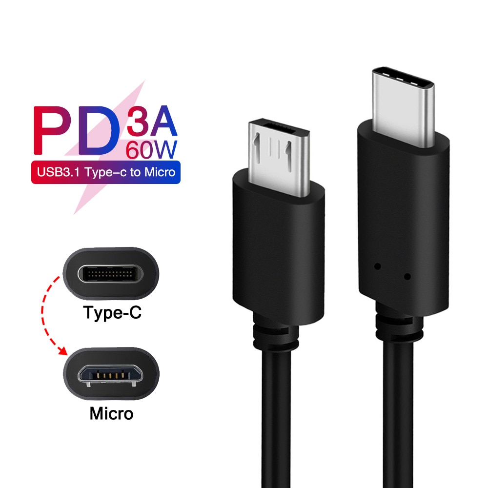 Usb C Zu Micro Usb Kabel Für Telefon Typ C Zu Micro Usb Pd Ladegerät Kabel 5A Super Schnelle Lade für Huawei Samsung Usbc Draht