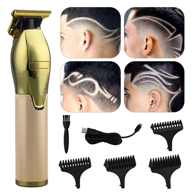 Cordless Outliner Hair Trimmer Electric Hair Clipper Cutting Low Noise Rechargeable Blade Razor Shaver Machine 50