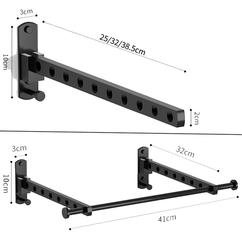 Colgador de ropa plegable, Perchero de secado montado en la pared, perchero móvil para balcón, armario, organización del ahorro de espacio para el hogar