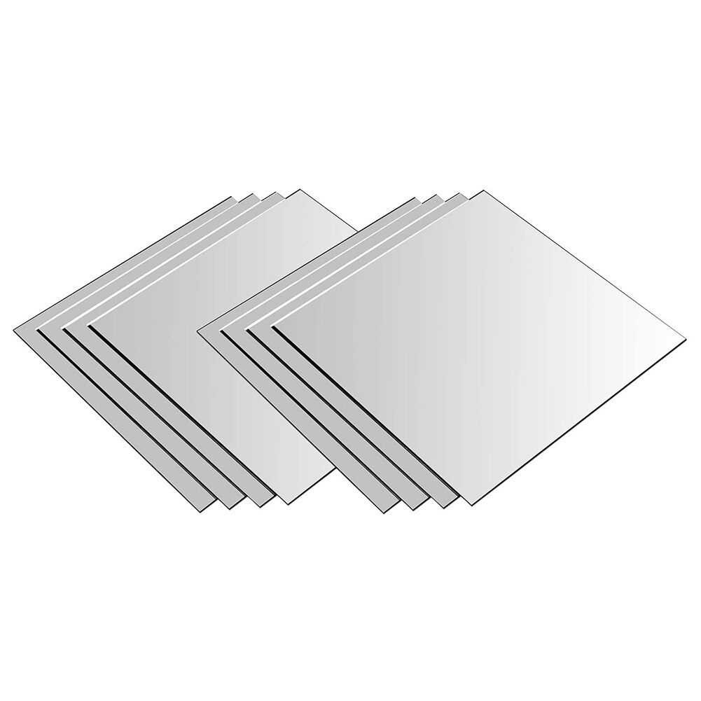8pcs Removable Mirror Sticker Wall Decal Self-adhesive Tiles Furniture Films 3D Square Mirror Wall Art Home Bathroom Decor