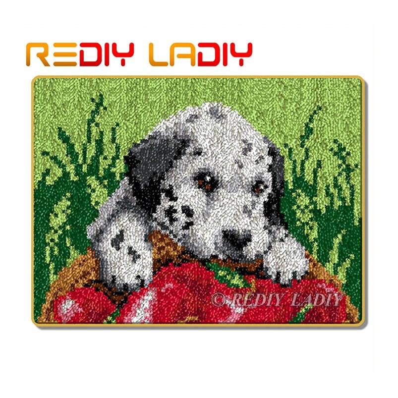 Matta med låskrok gör din egen matta sovande katt virkkudde gör-det-själv matta matta akrylgarn tryckt canvas hobby & hantverk: Zd595