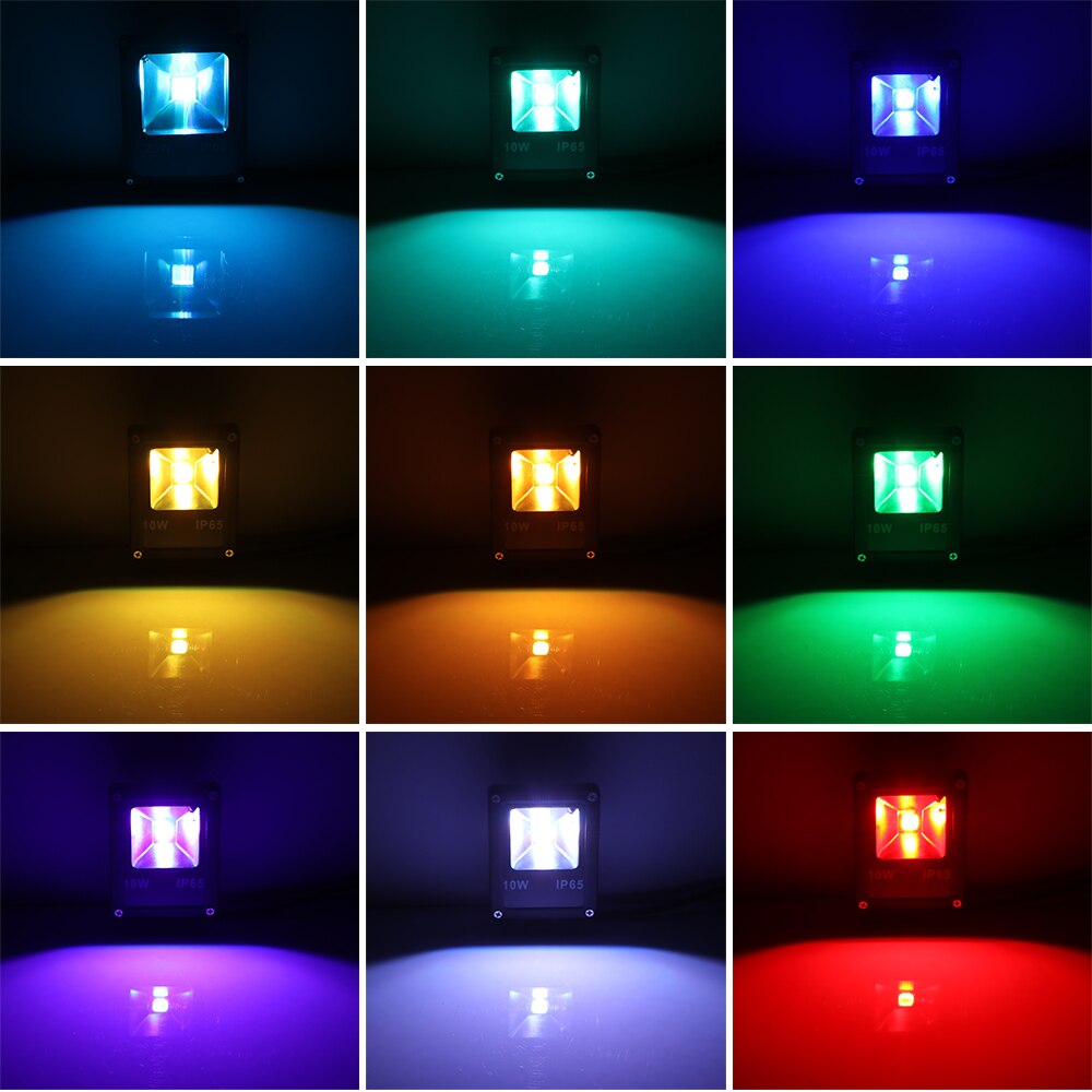 Gräsmatta flood light 10w rgb led gräsmatta lampa strålkastare spotlight fjärrkontroll vattentät trädgårdskanal spotlight  ac 85-245v
