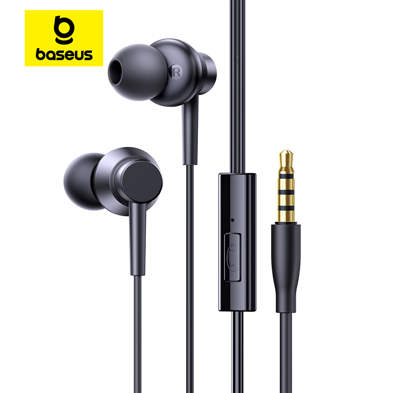 Baseus Encok HZ11/CZ11 in-ear bedrade oortelefoon Krachtige bas Type-C/3.5mm Jack Bedrade hoofdtelefoon voor laptop Computer Tablet Telefoon: Rood