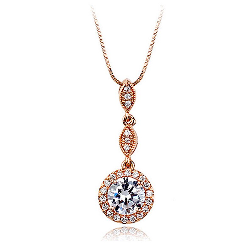 Zhouyang Top ZYN428 Cz Rose Gold Kleur Hanger Sieraden Gemaakt Met Oostenrijk Crystal Elements