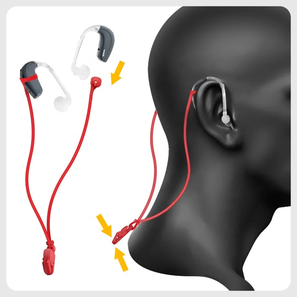 Hoortoestellen Anti Verloren Clip Siliconen Elastisch Touw Waterdichte Bluetooth Protector Headset Hoortoestellen Accessoire voor Kind Volwassen