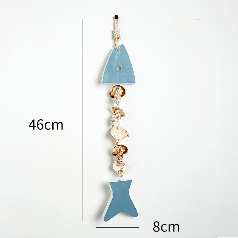 Nautisk trä fisksnöre hänge naturlig sjöstjärna skal ankare delfin fingerling sträng trä kombination hem strand inredning: N04
