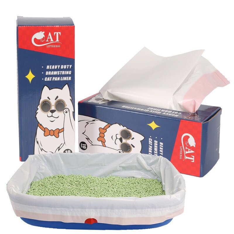 Cat Litter Bag Cat Thickened Rolling Litter Box Lined Garbage Plastic Bag for Cats Poop Toilet Cleaning Supplies Pet Grooming