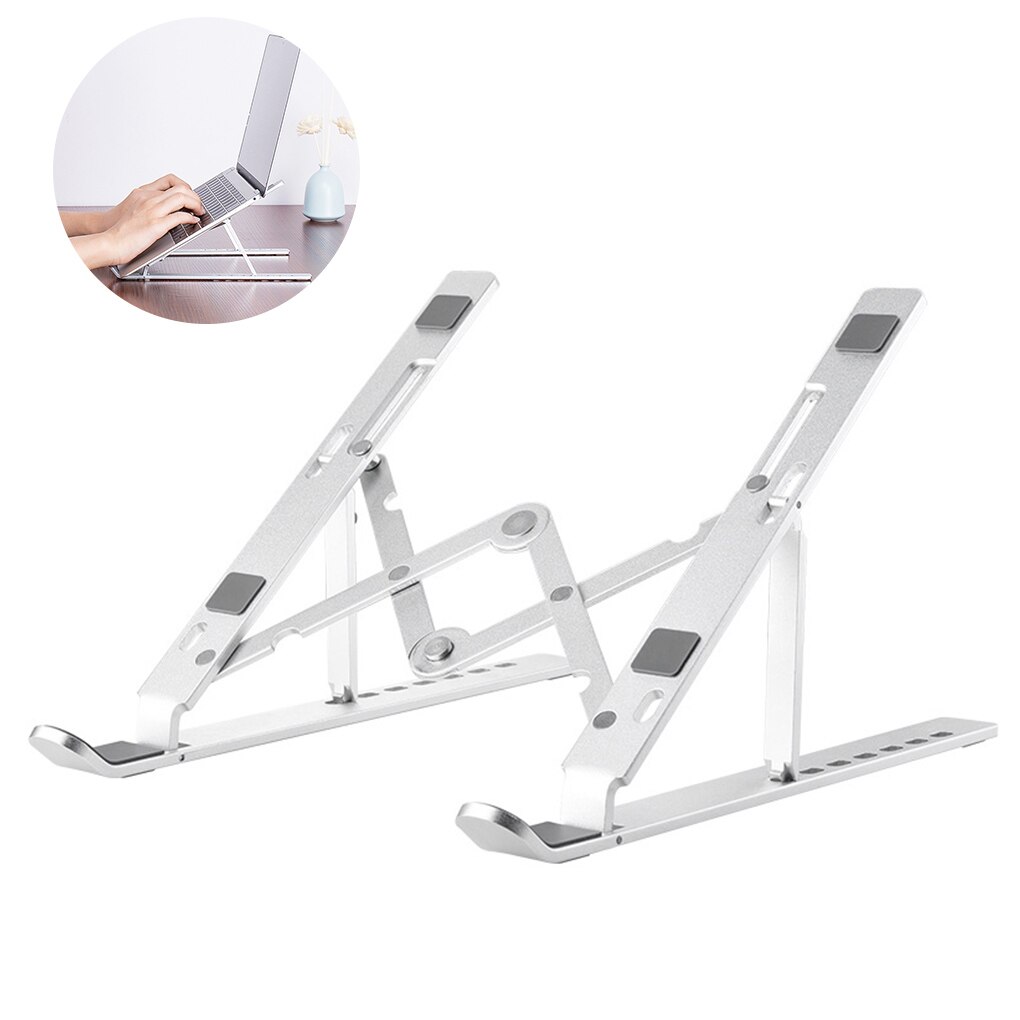 Folding Laptop Holder 7 Levels Adjustable Portable Tablet Notebook Bracket Aluminum Alloy Stand For Macbook Pro Air Thinkbook 14