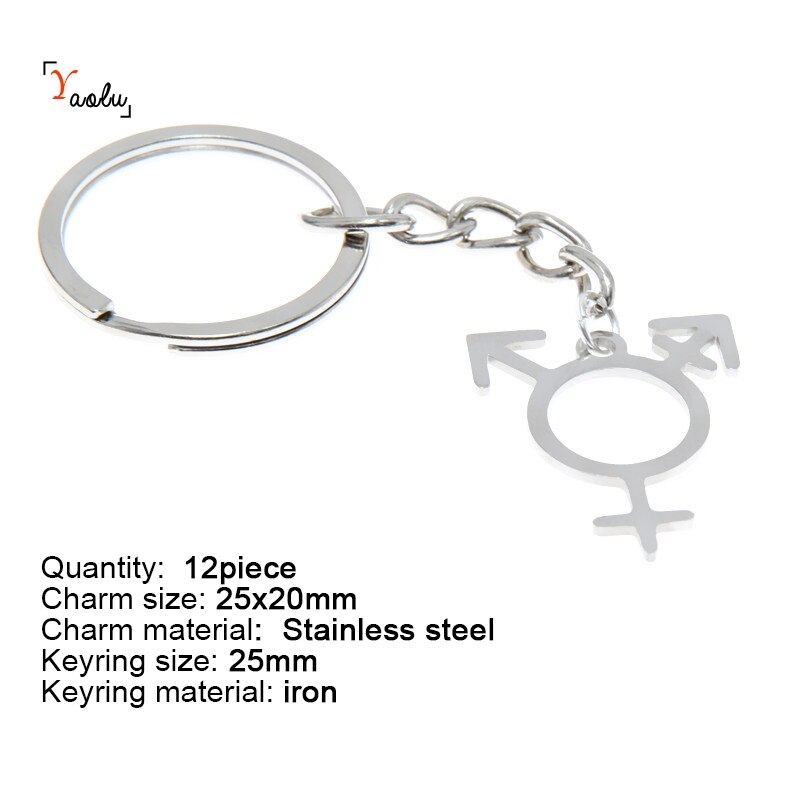 Transgender Pride Jewelry set identities non Binary lgbt Trans Pride Charm Necklace Bangle Kerying Earring Ankle: 12piece Keyring