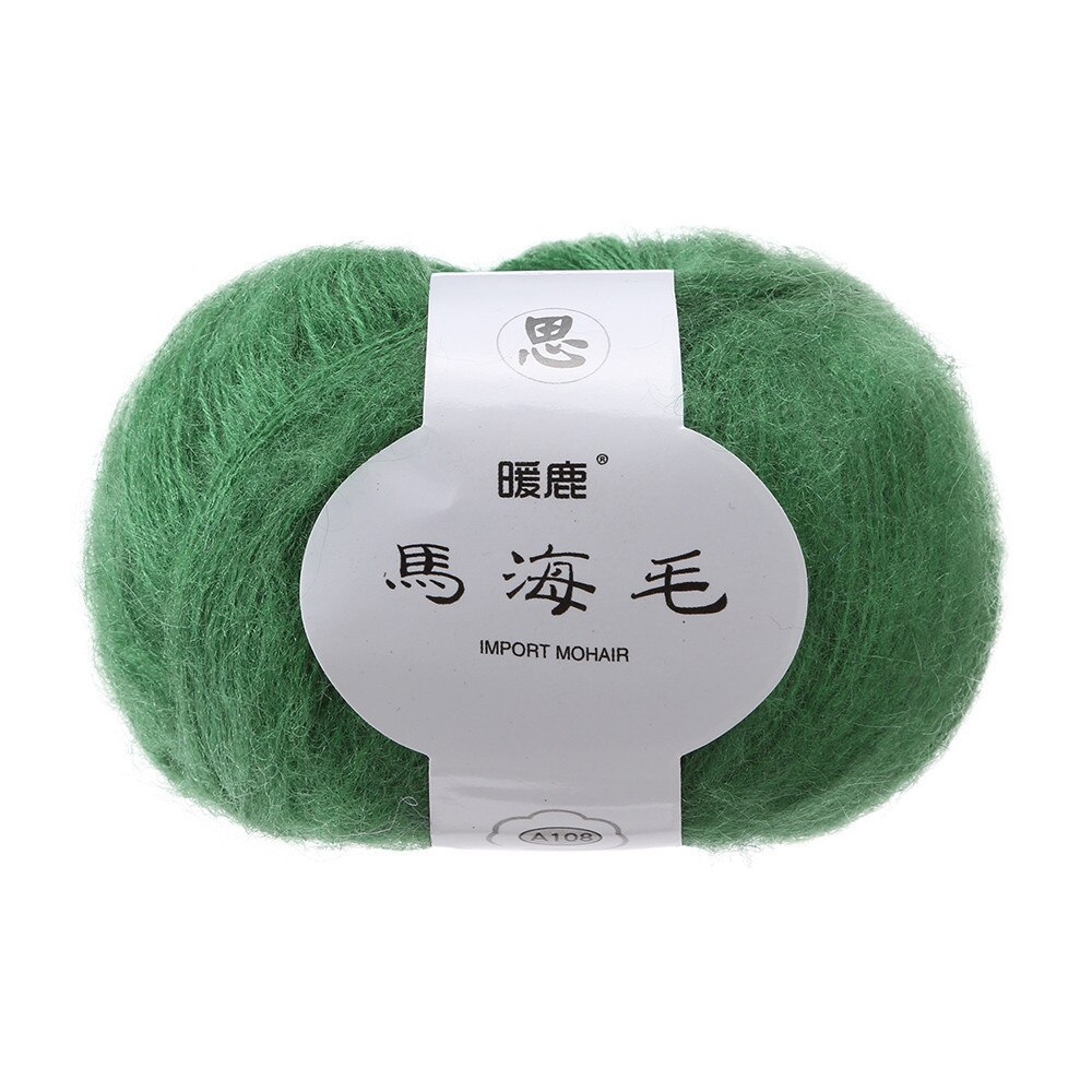 Zachte Mohair Breien Wol Garen Diy Shawl Sjaal Haak Draad Levert Comfortabele Duurzaam Mohair Breien Materiaal Wol: Green 