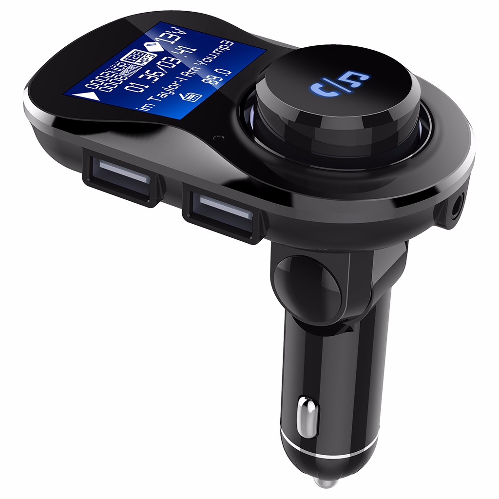 Bluetooth FM Transmitter MP3 Player Kit Hands-free Car Flash USB Support TF Card Input 5V / 3.1A FM Modulator: Black