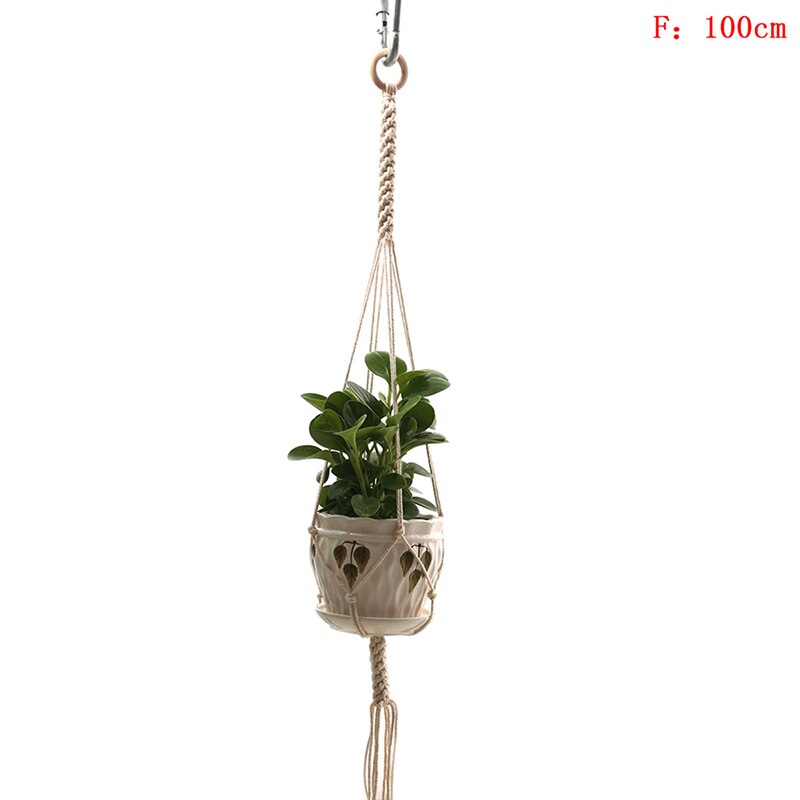 Macrame Plant Hangers Different Designs - Handmade Indoor Wall Hanging Planter Plant Holder Basket: F