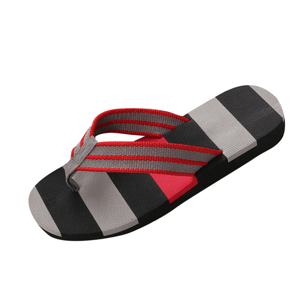 Sommersko flip-flops herre hustøfler herresandaler clip toe drag herresko innendørs utendørs sklier pantoufler maison  #3: Rød / 43