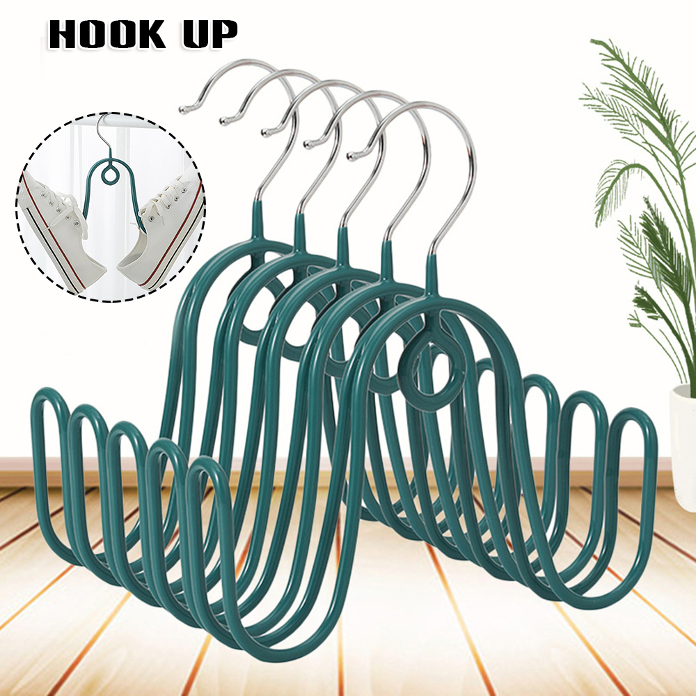 1Pcs Schoenen Hanger Rack Plastic Dubbele Haak Drogen Schoenenrek Multifunctionele Drogen Schoenenrek Slaapkamer Sjaals Kleding opslag Haak