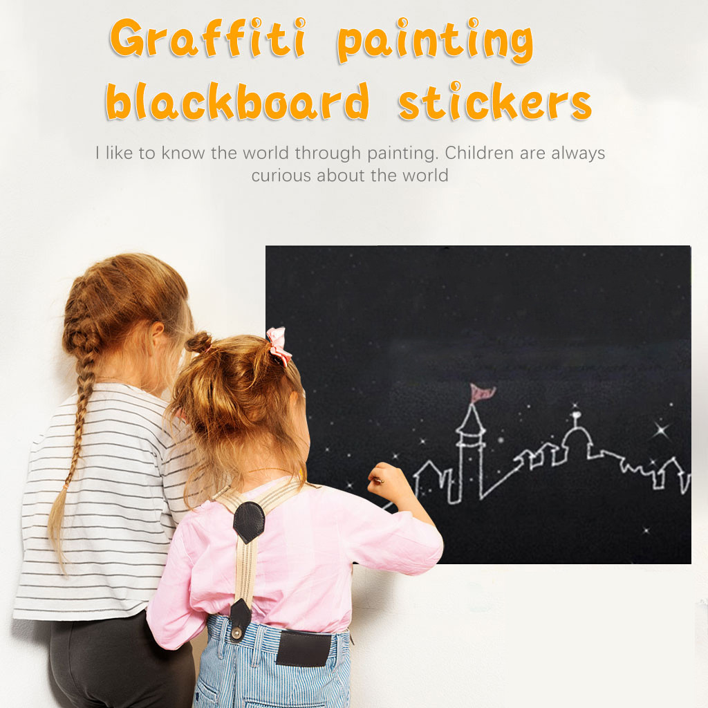 Blackboard ChalkBoard Vinyl Peel and Stick Self Adhesive Chalkboard Wall Sticker 45cmX110cm Draw Decor Mural Decals Remove