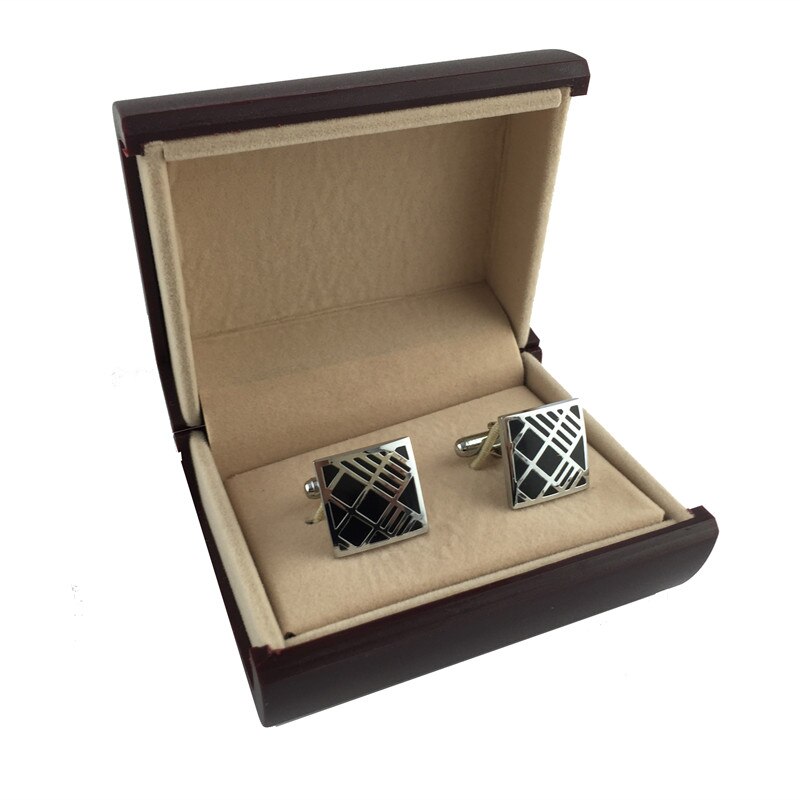 Caja de para gemelos, 1 par, caja de joyería negra, marrón, , cajas de almacenamiento de embalaje, bandeja de exhibición de joyería, contenedor