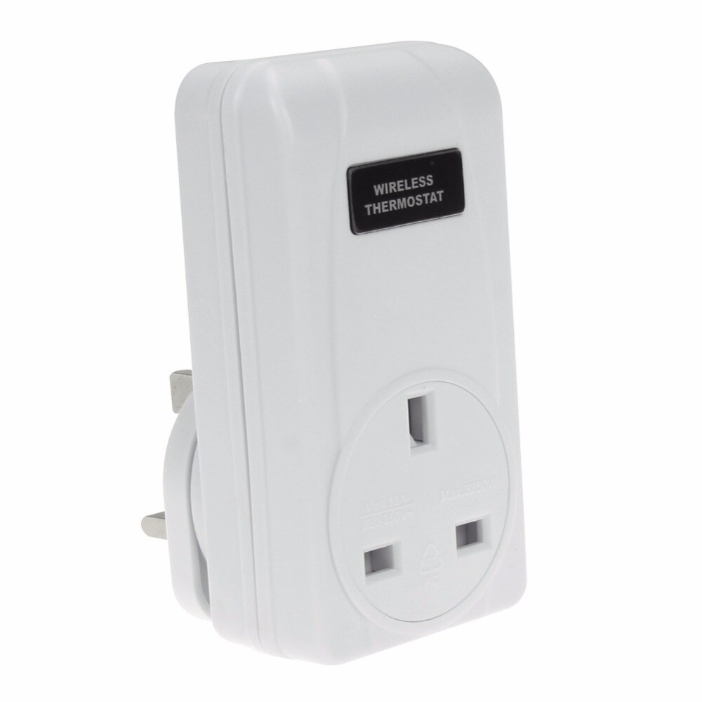 Wireless Thermostat RF Plug In LCD Remote Thermostat for Home Room Heating and Cooling Temperature Controller