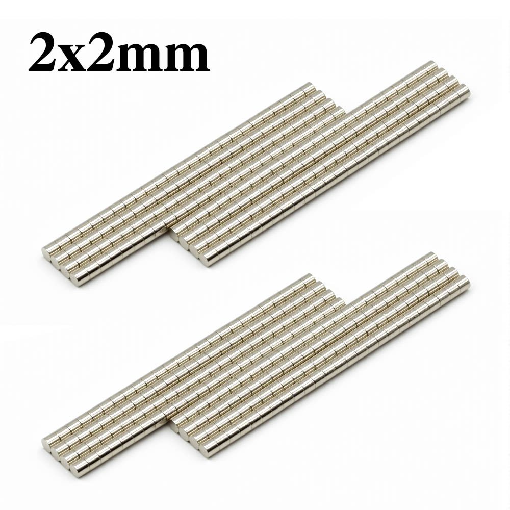 Powerful Round Magnet 2x2mm For Fridge, Offices, DIY & Science, Magnetic imane Disc Refrigerator Magnets: Light Grey