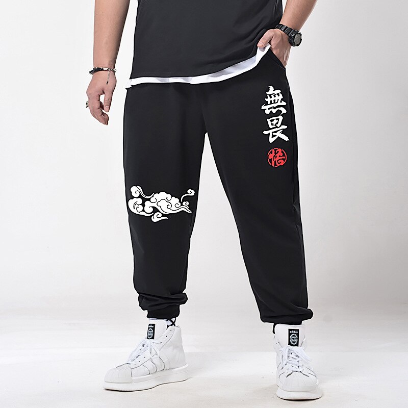 Pantalones de chándal informales para hombre, ropa de calle masculina de estilo urbano a la , con cinta negra, de estilo Harem Hip Hop, 7XL, 6XL, 5XL, XXXXL, los más nuevos