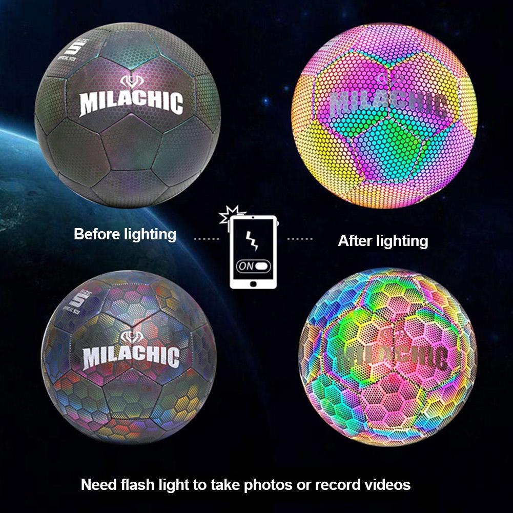 Fluorescent Reflective Cool Glowing Football Children Student Exam Training Football No. 4/5 Luminous Football
