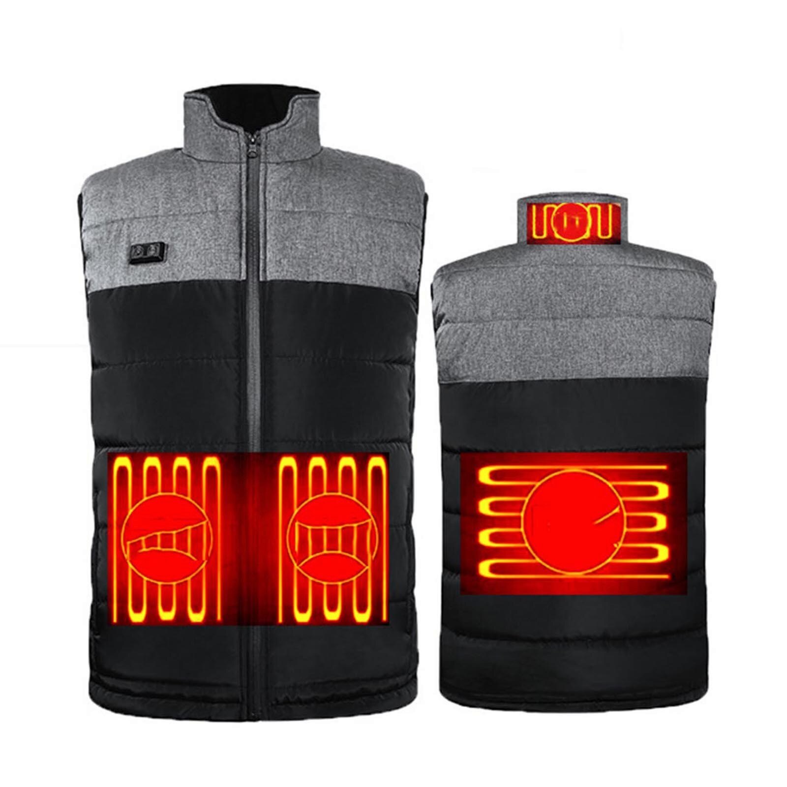 Unisex Heated Vest Outdoor Electric Heated Vest Camping Warm Clothing Heated For Riding Skiing Fishing Charging Via Heated Coat
