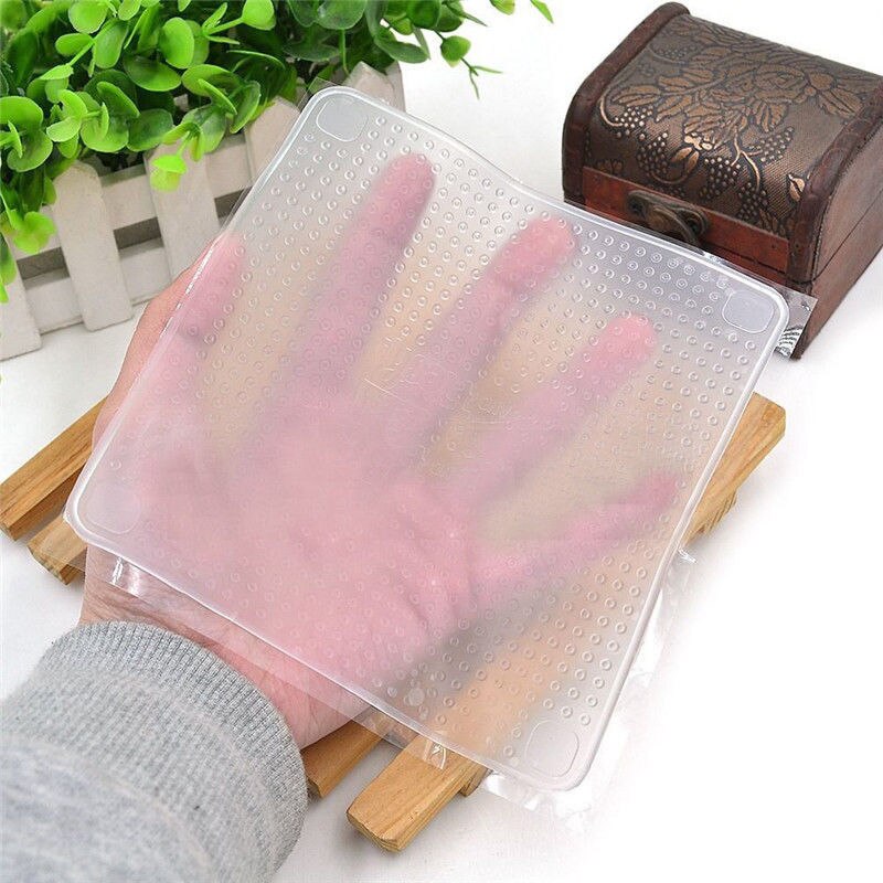 3 Sizes Multifunctional Food Fresh Keeping Saran Wrap Kitchen Tools Reusable Silicone Food Wraps Seal Vacuum Cover Lid Stretch