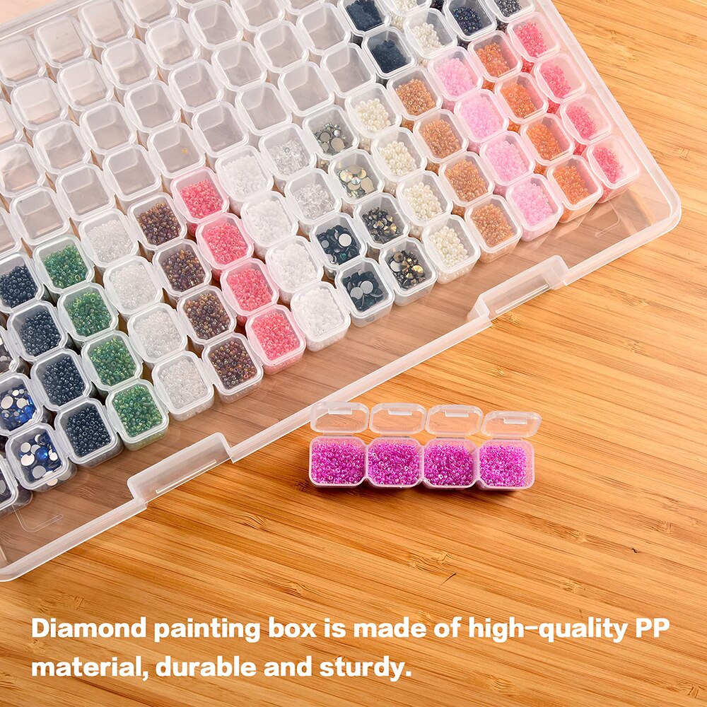 124 Grids Diamond Mosaic Storage Box Accessories Tools Container Case Plastic Bead Organizer 5D Diamond Embroidery Accessories