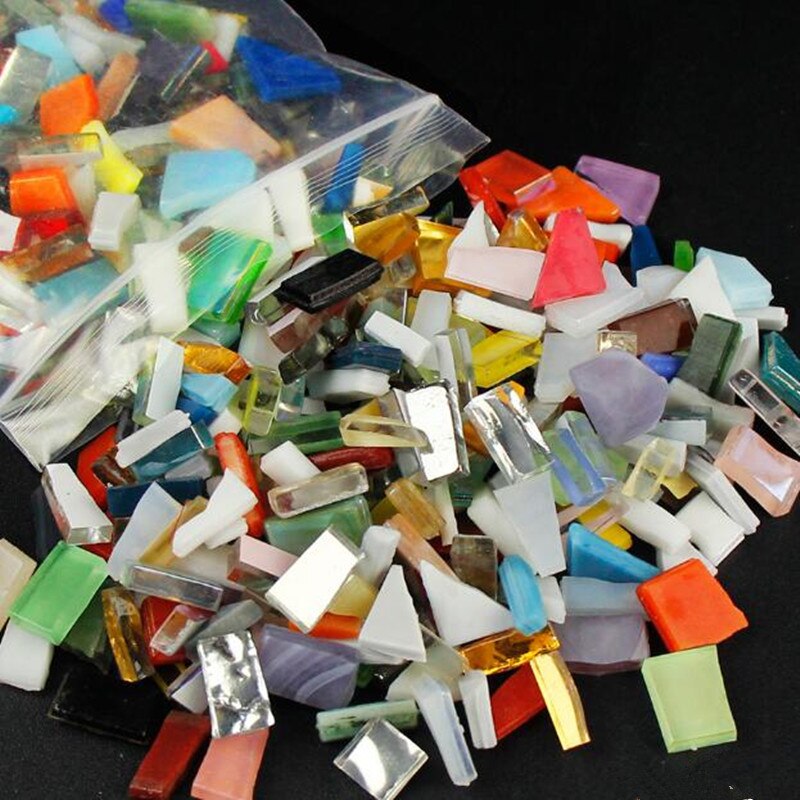 Carreaux de mosaïque en verre de cristal de couleurs mélangées, Puzzle, matériel artisanal pour enfants/enfants, 230g