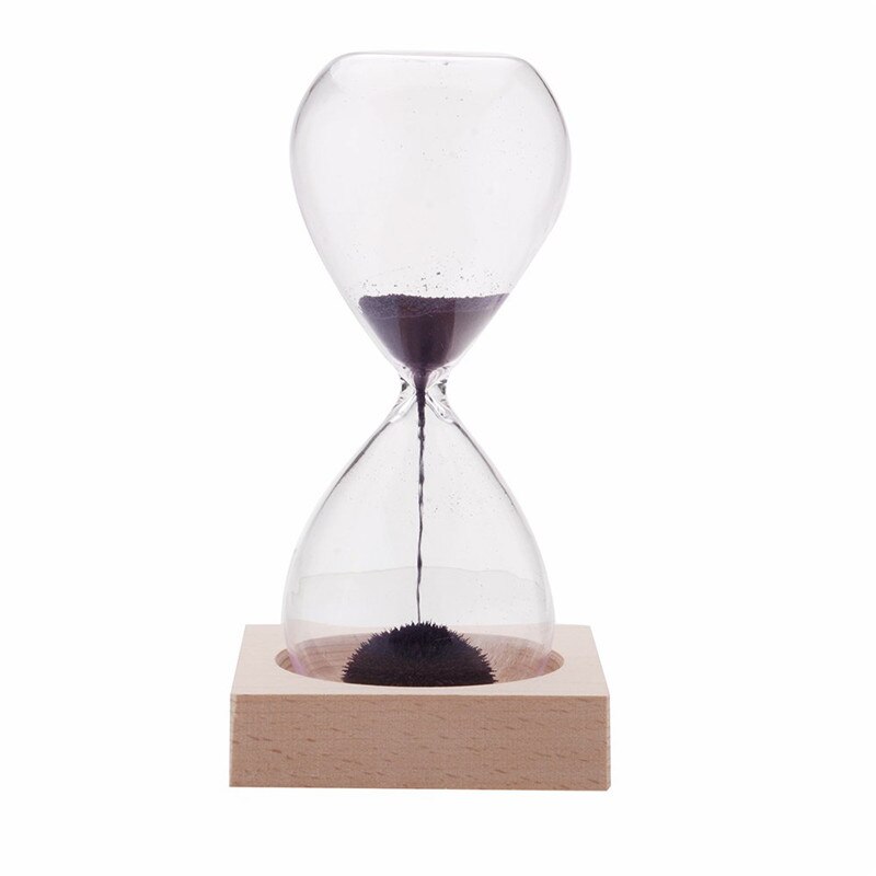 1Pc Awaglass Hand-blown Timer clock Magnet Magnetic Hourglass ampulheta crafts sand clock hourglass timer Home Decor: Black