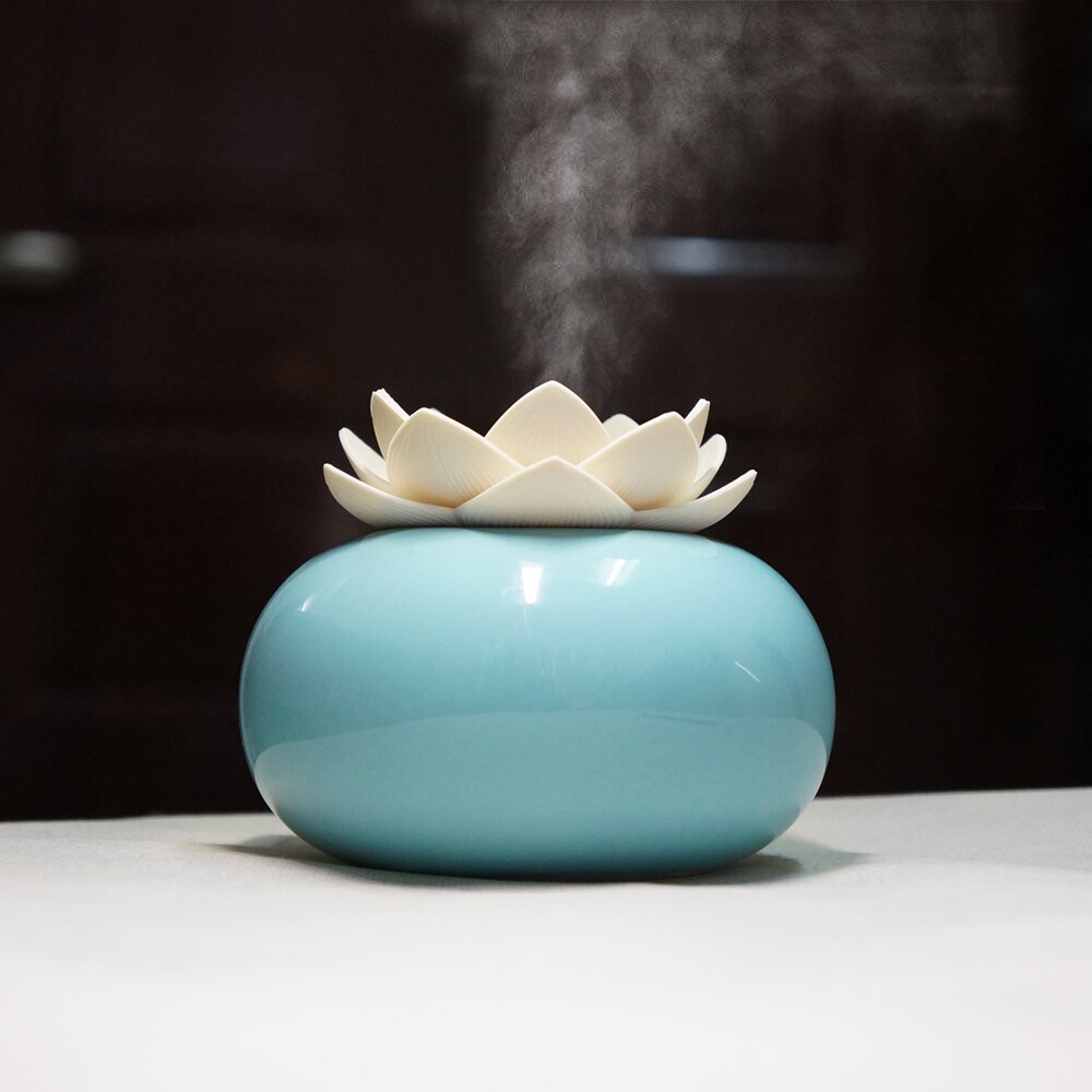 200ML ceramic ultrasonic aroma humidifier air diffuser simple lotus purifier atomizer essential oil diffuser