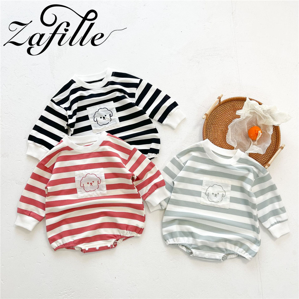 Zafille frühlings-kinderkleidung für mädchen und jungen, gestreifter babybody, süße schlafanzüge für mädchen und #39 , Patchwork-Baby-strampler