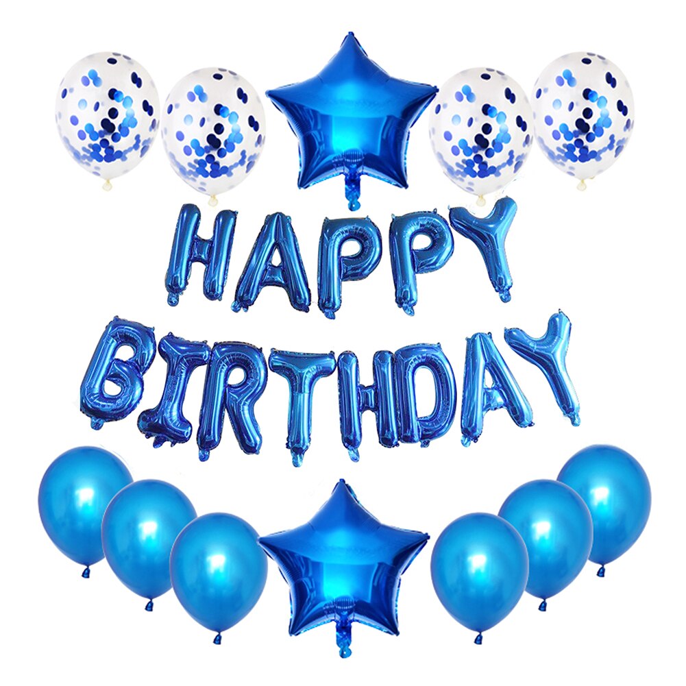 Fødselsdag ballon tillykke med fødselsdagen dekoration ballon fest dekorationer brev stjerne ballon dekorationer: Dyb blå