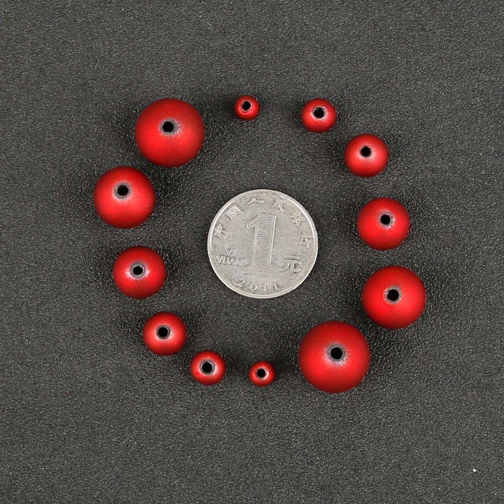 Røde runde perler/matte plastikperler/multistørrelse at vælge imellem/smykkefremstilling gør-det-selv/halskæde, armbånd, øreringe, håndværksperle