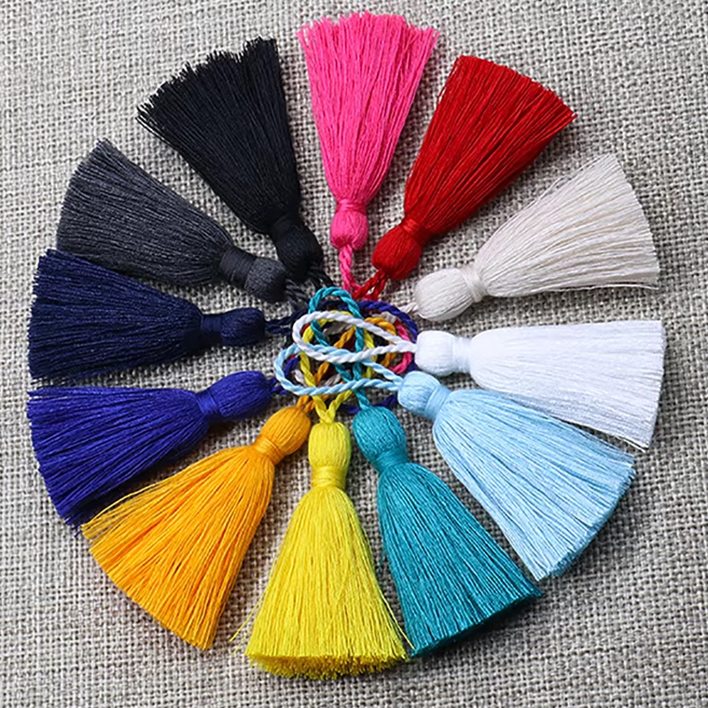 Borlas de algodón de 8cm, 5-20 piezas, cuerda colgante, flecos, borlas para manualidades de costura, cortinas para el hogar, accesorios de decoración de ropa