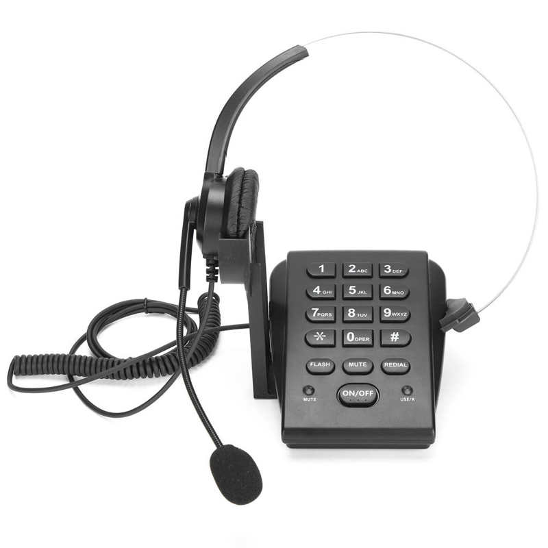 Corded Telephone with Headset Call Center Telephone with Omnidirectional Microphone Headset for Home Office Call Center Phone