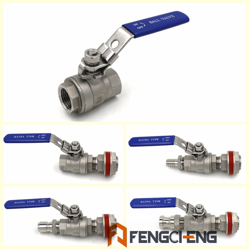 Homebrew Beer Brew Kettle Ball Valve Kit 304 Stainless Steel 1/2"NPT Full Port Brewer Hardware