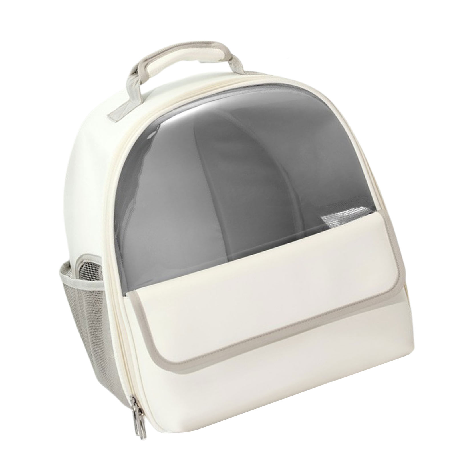Space Bag Pet Carrier Cat Backpack Transport Bag Visible Cat Carrier Backpacks Breathable Mesh Fabric Waterproof PU Pink / White