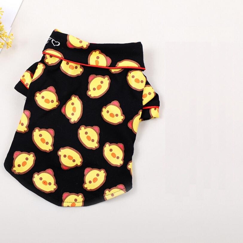 Pet Cat Clothes Mascotas Costume Halloween Soft Cute Chick Strawberry Cat Homewear Cat Coat Apparel Pet Outfit XS S M L XL: Black Chick / XL