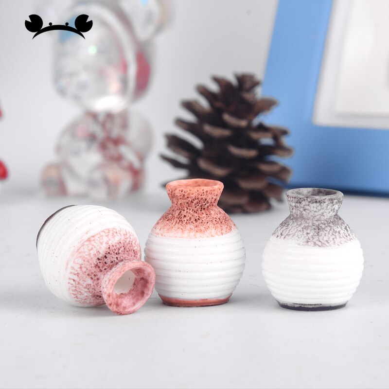 Miniatyrplast modell vaser blomsterbeholder modell dukkehus vase modell tilbehør dekorasjon til husmodeller