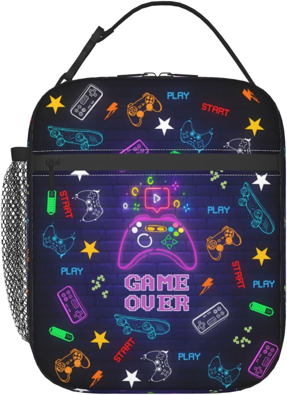 Game Gamer Lunch Box Lunch Bags Insulated Leakproof Lunch Bag for Men Boys Reusable Handbags Thermal Cooler Bento Tote Bag: Default Title