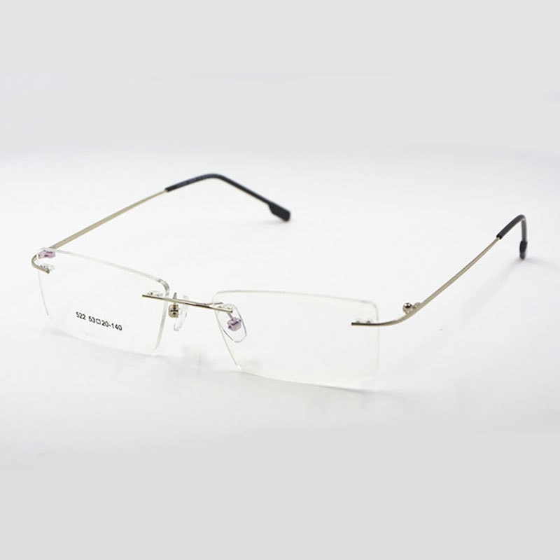 Titanium geheugen flexibel randloos montuur bril optische bril op sterkte bril voor dames en heren montuurvorm op maat