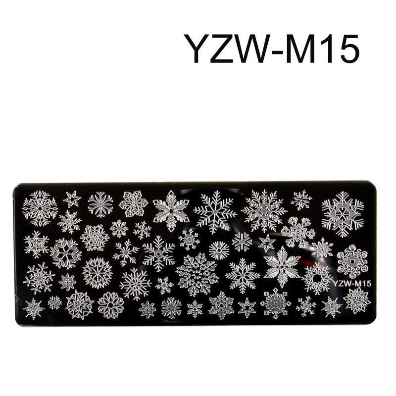 Weihnachten Nagel Kunst Druck Stanzen Vorlagen Edelstahl Schneeflocke Bilder Druck Platten Geometrische Stempel Schablone: GangYin-YZW-M15
