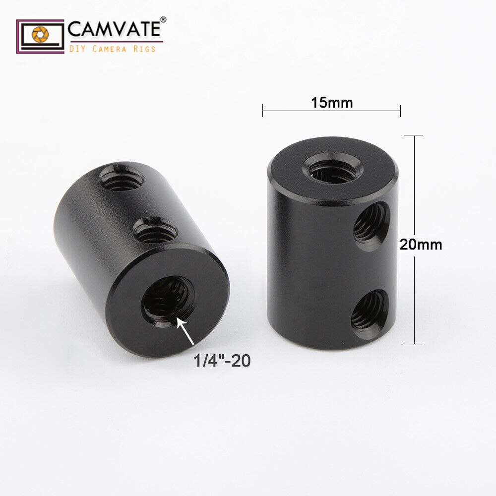 CAMVATE 2Pieces Camera 15mm Aluminum Alloy Micro Rod (20mm Long )With 1/4'' thread For DSLR Camera Shoulder Rig Support System