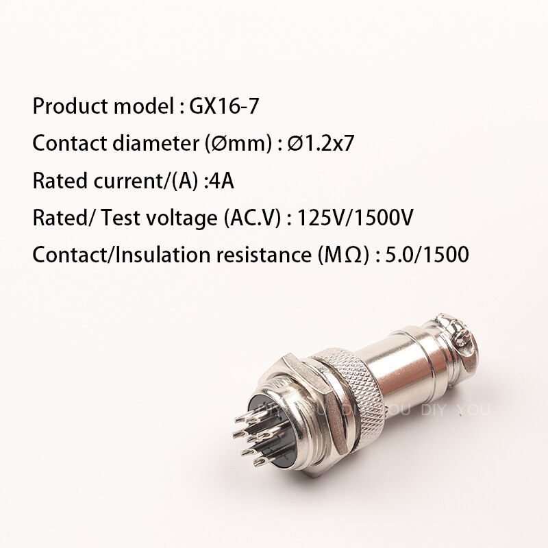 1Set GX16 Moer Type Mannelijke &amp; Vrouwelijke Elektrische Connector 2/3/4/5/6/7/8/9/10 Pin 16Mm Luchtvaart Socket Plug Draad Panel Connectors: GX16-7 Nut type