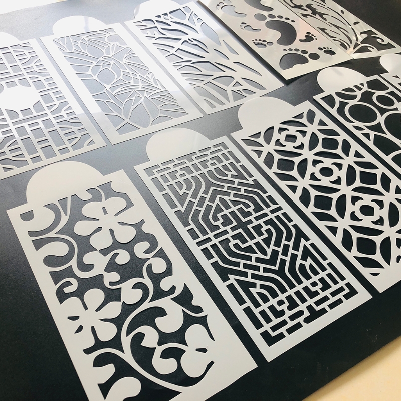 10pcs DIY Geometric Drawing Stencils Templates Embossing Paper Card Painting Scrapbooking Stamp Album Decor Y5GB