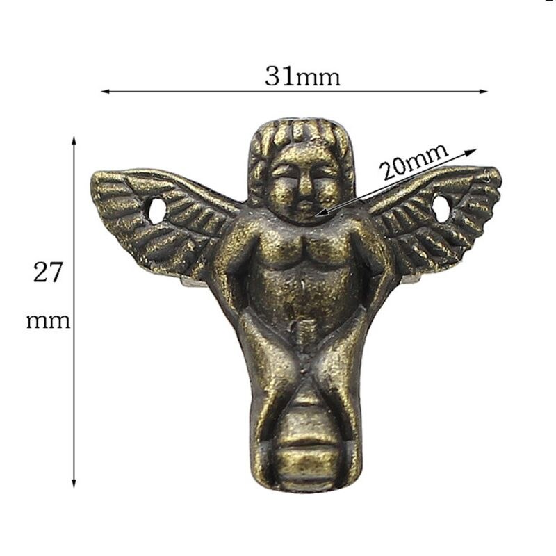 4Stck Antiquität Bronze- Engel Kasten Holz fallen Ecke Schutz Möbel Dekor