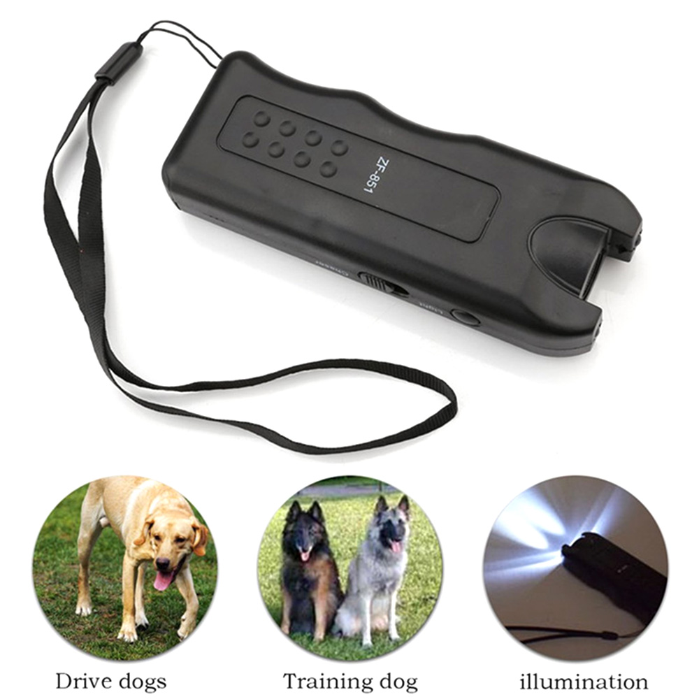 Dubbele Ultrasone Hoorn Hond Repeller met LED Licht Lange Afstand Ultrasone Elektronische Drive Hond Repellent