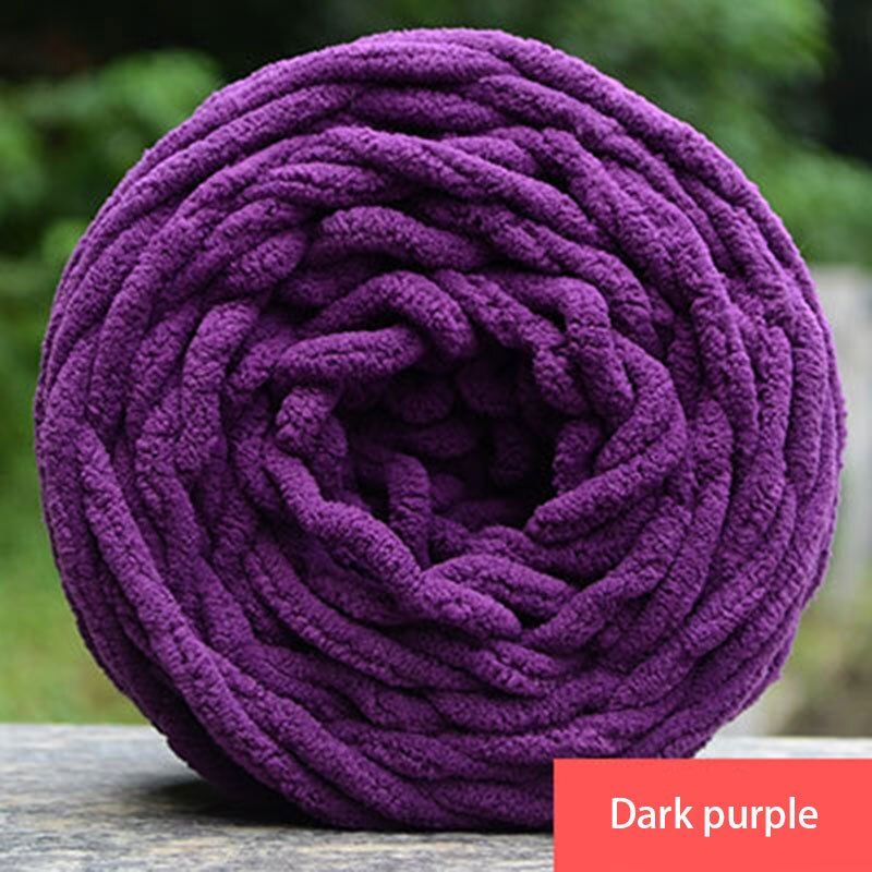 Diy Soft Breien Chunky Badstof Wol Bal Streng Sjaal Garen Pure Kleur Leuke 100G #80465: Dark Purple