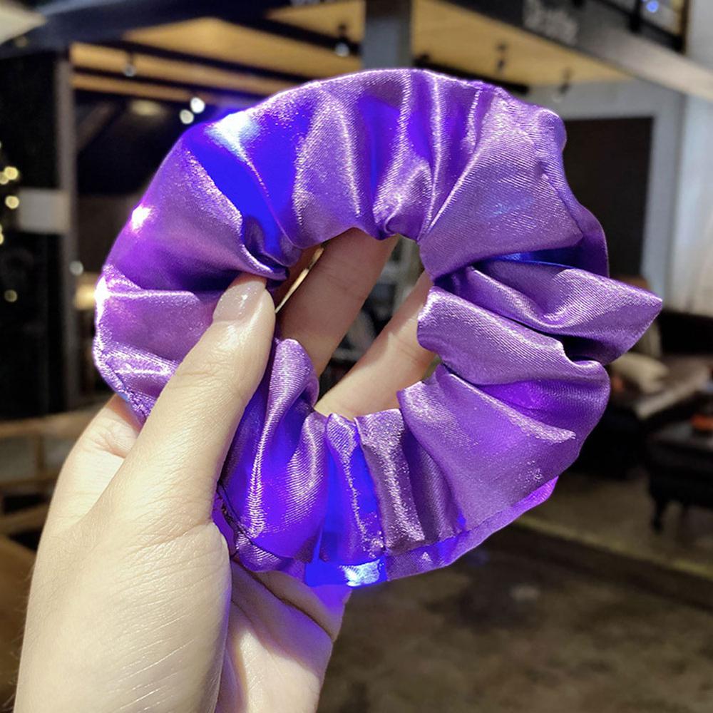 LED Light Luminous Colorful Scrunchies Headband Hair Accessories Girl Highly Elastic Large Intestine Loop Hair Rope: 05