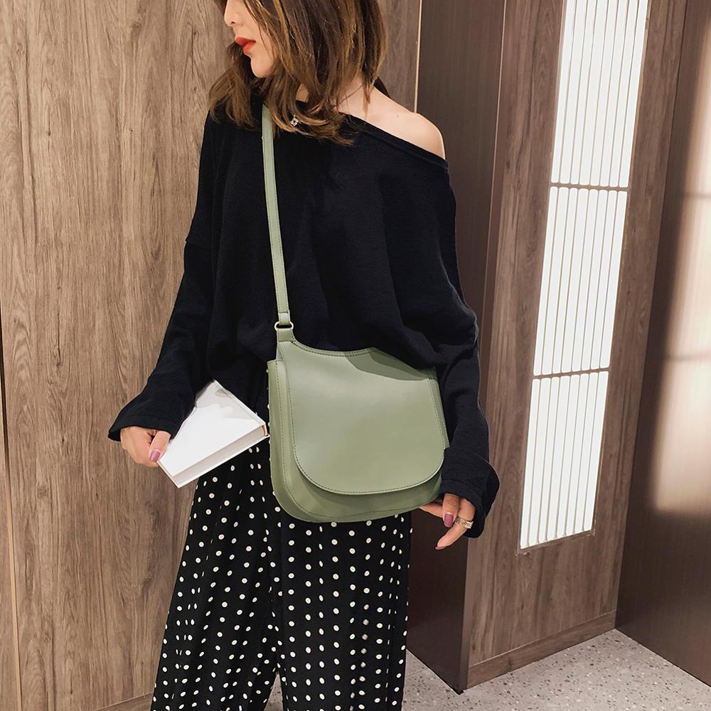Femme décontracté Simple couleur unie épaule sacs à main en cuir PU femmes grande capacité rabat bandoulière sacs de messager bolsa feminina